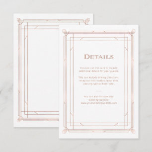 Carte D'accompagnement Déco moderne   Faux Rose Gold Mariage Détails de l