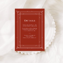 Carte D'accompagnement Déco moderne | Holiday Red Mariage Détails de l'in