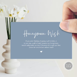 Carte D'accompagnement Décontracté Elegance Mariage Honeymoon Wish