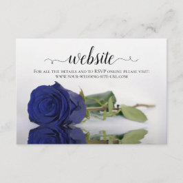 Carte D'accompagnement Deep Navy Blue Rose Elegant Wedding Website