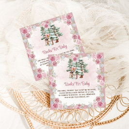 Carte D'accompagnement Deer Floral Livres pour bébé fille douche