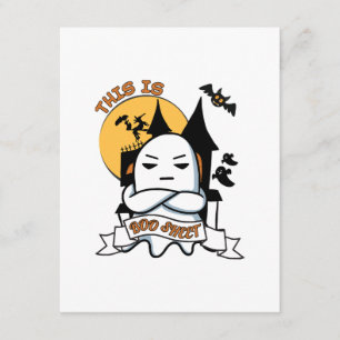Carte D'accompagnement Déguisement Halloween Fantôme Drôle Boo