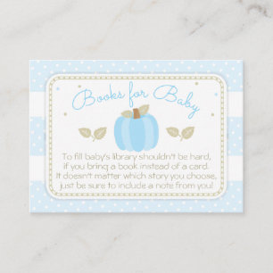 Carte D'accompagnement Demande de Baby shower Citrouille bleu