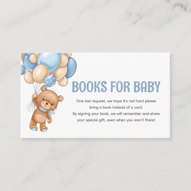 Carte D'accompagnement Demande de Baby shower de carnet de  de l'ours en  (Devant)