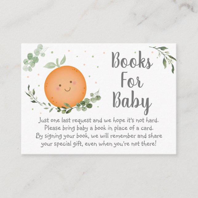 Carte D'accompagnement Demande de Baby shower de Little Cutie Clementine (Devant)