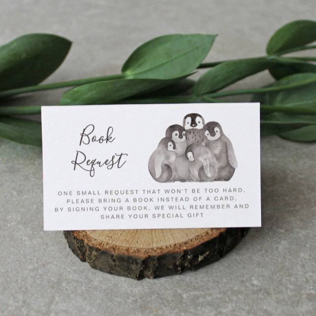 Carte D'accompagnement Demande de Baby shower de Pingouins Bébé Cute (Créateur téléchargé)