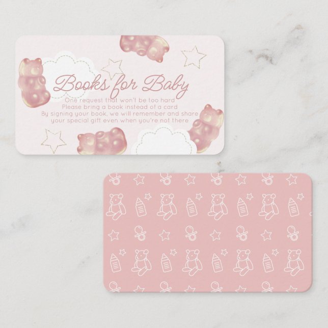 Carte D'accompagnement Demande de Baby shower de réservation pour l'ours  (Devant / Derrière)