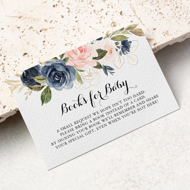 Carte D'accompagnement Demande de Baby shower Floral Hiver Élégant (Créateur téléchargé)