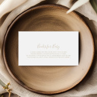 Carte D'accompagnement Demande de Baby shower minimaliste Gold