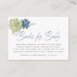 Carte D'accompagnement Demande de Baby shower pour les succulents d'aquar