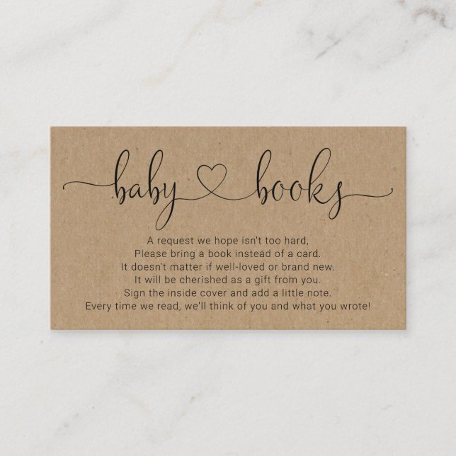 Carte D'accompagnement Demande de Baby shower - Rustique (Devant)