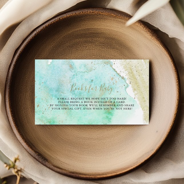 Carte D'accompagnement Demande de Baby shower simple Gold & Green (Créateur téléchargé)