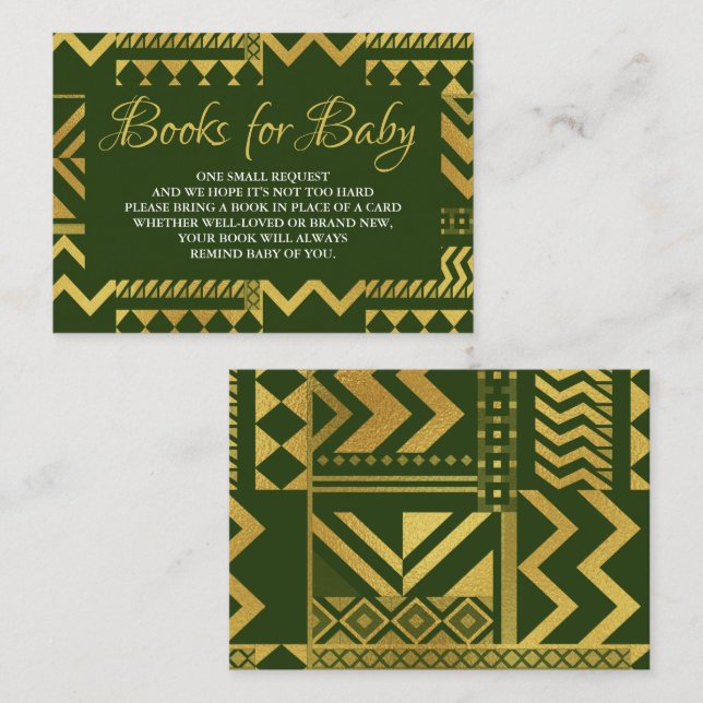 Carte D'accompagnement Demande de Baby shower Tribal Africain (Devant / Derrière)