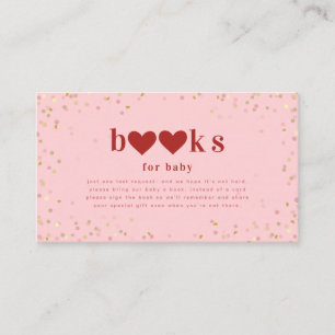Carte D'accompagnement Demande de Baby shower Valentine Red Pink
