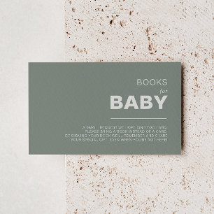 Carte D'accompagnement Demande de Baby shower vert minimaliste