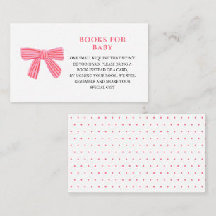 Carte D'accompagnement Demande de carnet de Baby showers à arc rose mou