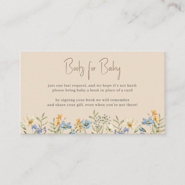 Carte D'accompagnement Demande de carnet de baby showers à fleurs fleurs  (Devant)