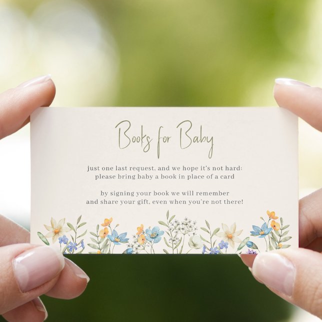Carte D'accompagnement Demande de carnet de baby showers à fleurs fleurs  (Créateur téléchargé)
