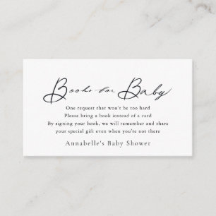 Carte D'accompagnement Demande de carnet de Baby showers blanc de script 