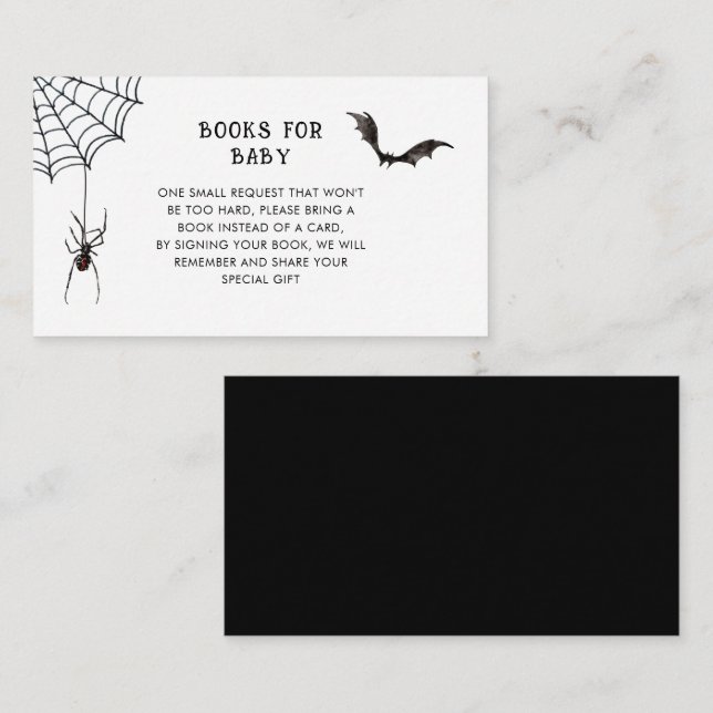 Carte D'accompagnement Demande de carnet de Baby showers d'Halloween (Devant / Derrière)