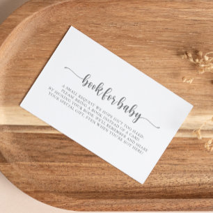Carte D'accompagnement Demande de carnet de Baby showers en argent Callig