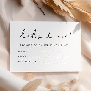Carte D'accompagnement Demande de chanson moderne manuscrite Let's dance