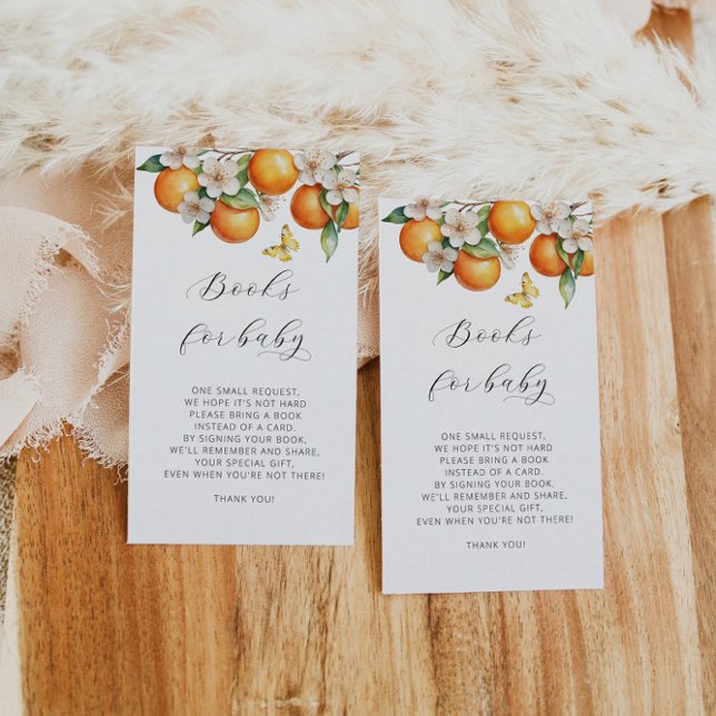 Carte D'accompagnement Demande de livre aquarelle Citron Fête de Bébé (Créateur téléchargé)