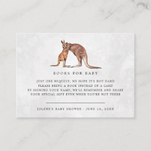 Carte D'accompagnement Demande de livre   Baby Shower Kangourou Australie
