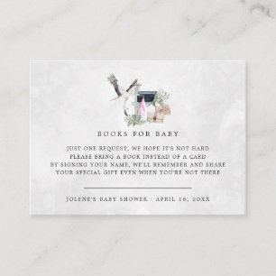 Carte D'accompagnement Demande de livre Baby Shower Livraison Cigogne