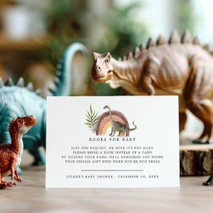 Carte D'accompagnement Demande de livre Baby shower Petit dinosaure