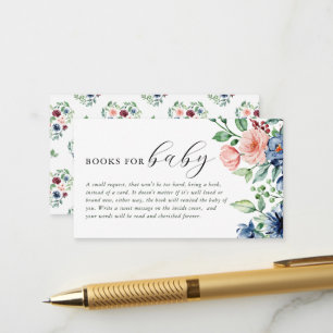 Carte D'accompagnement Demande de livre bébé élégant floral aquarelle pou