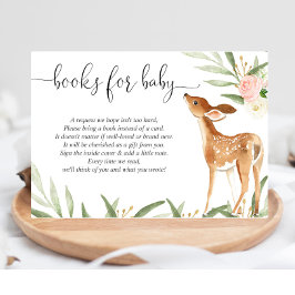 Carte D'accompagnement Demande de livre de cerfs fille baby shower livre 