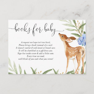 Carte D'accompagnement Demande de livre de cerfs garçon baby shower inser