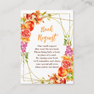 Carte D'accompagnement Demande de livre pour Baby Shower Automne Récolte