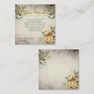 Carte D'accompagnement Demande de livre pour Baby Shower avec un ours en 