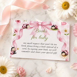 Carte D'accompagnement Demande de livre pour Baby Shower Bug Girl