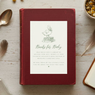Carte D'accompagnement Demande de livre pour Baby Shower Caneton