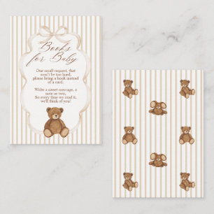 Carte D'accompagnement Demande de livre pour Baby Shower élégant Bearly W