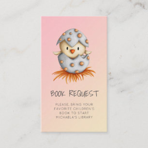Carte D'accompagnement Demande de livre pour Baby Shower Elegant Nid de O