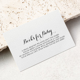 Carte D'accompagnement Demande de livre pour Baby Shower en calligraphie 