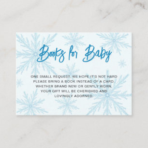 Carte D'accompagnement Demande de livre pour Baby Shower garçon Flocons d