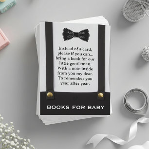 Carte D'accompagnement Demande de livre pour Baby Shower Garçon Gentleman