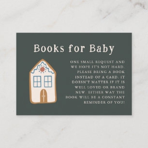 Carte D'accompagnement Demande de livre pour Baby Shower Gingerbread Hous