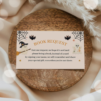Carte D'accompagnement Demande de livre pour Baby Shower Halloween