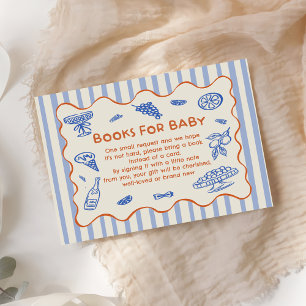 Carte D'accompagnement Demande de livre pour Baby Shower italien dessiné 