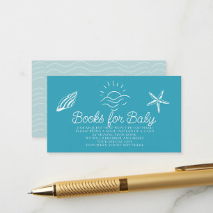 Carte D'accompagnement Demande de livre pour Baby Shower Sea You Soon Blu