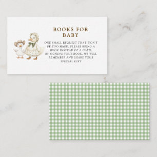 Carte D'accompagnement Demande de livre pour baby shower Silly Goose Baby