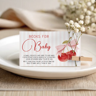 Carte D'accompagnement Demande de livre pour Baby Shower sur le thème Cer