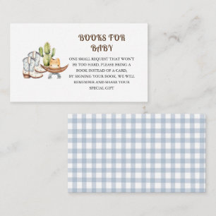 Carte D'accompagnement Demande de livre pour Baby Shower sur le thème Cow