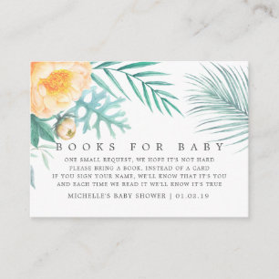 Carte D'accompagnement Demande de livre pour Baby Shower sur le thème flo